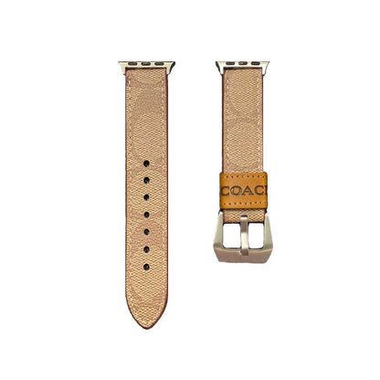 Leather Coach Apple Watch Band Dark brown-YHK244221710