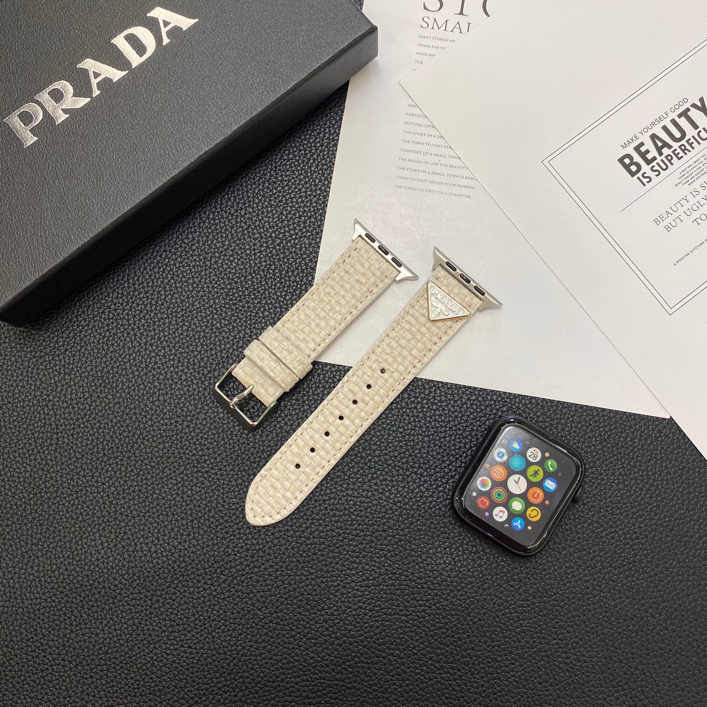 Knit Prada Apple Watch Band White-BZK240509