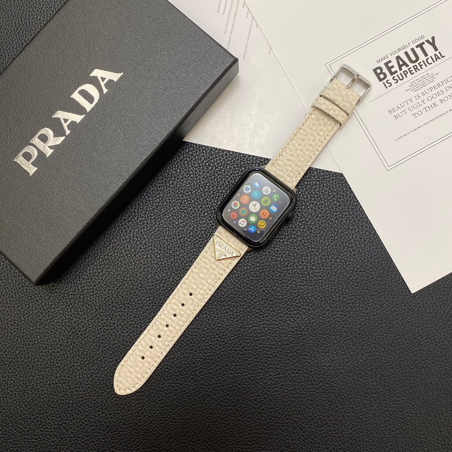 Knit Prada Apple Watch Band White-BZK240509