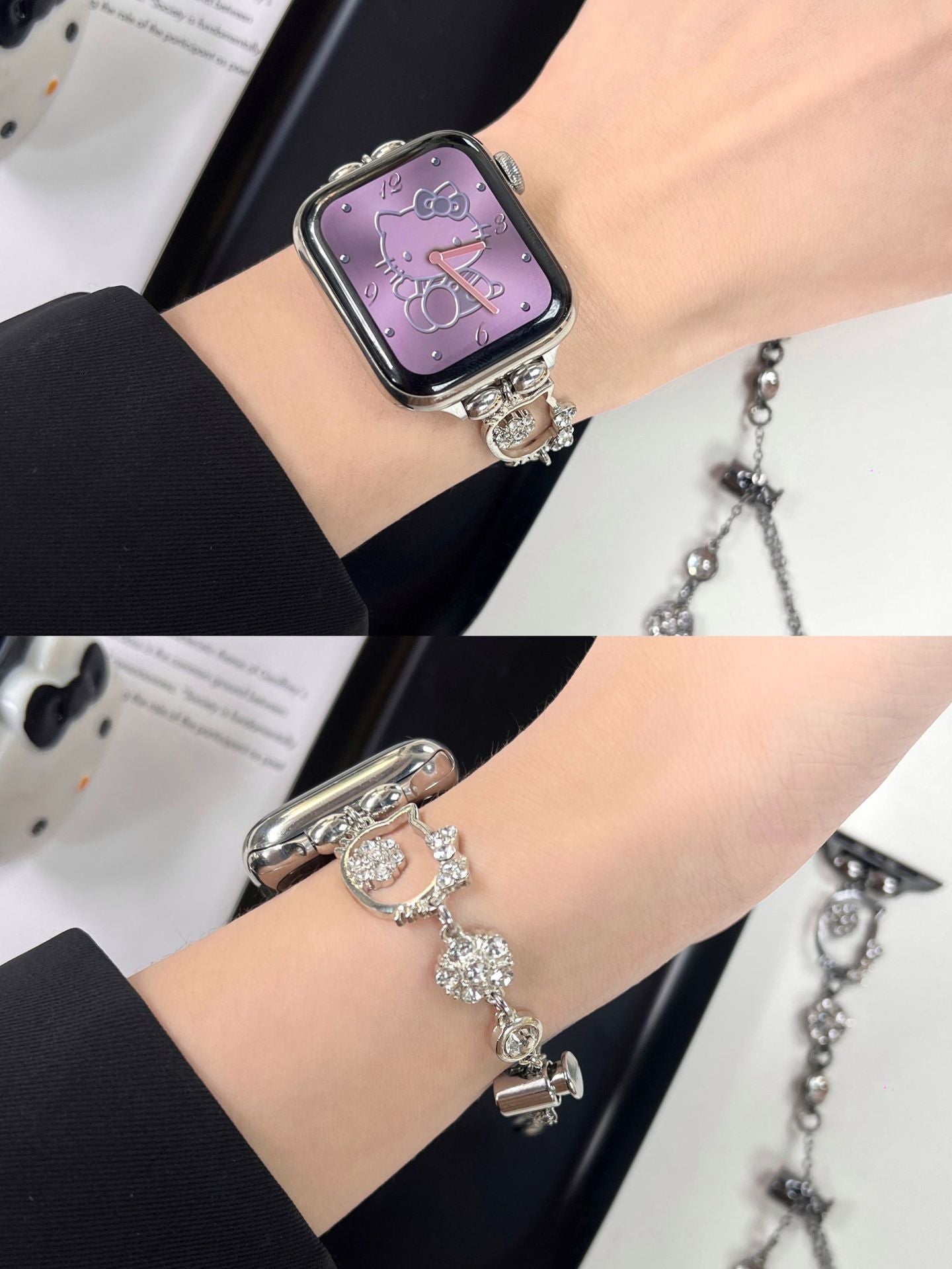 Metal Flash Diamond Hello Kitty Apple Watch Band