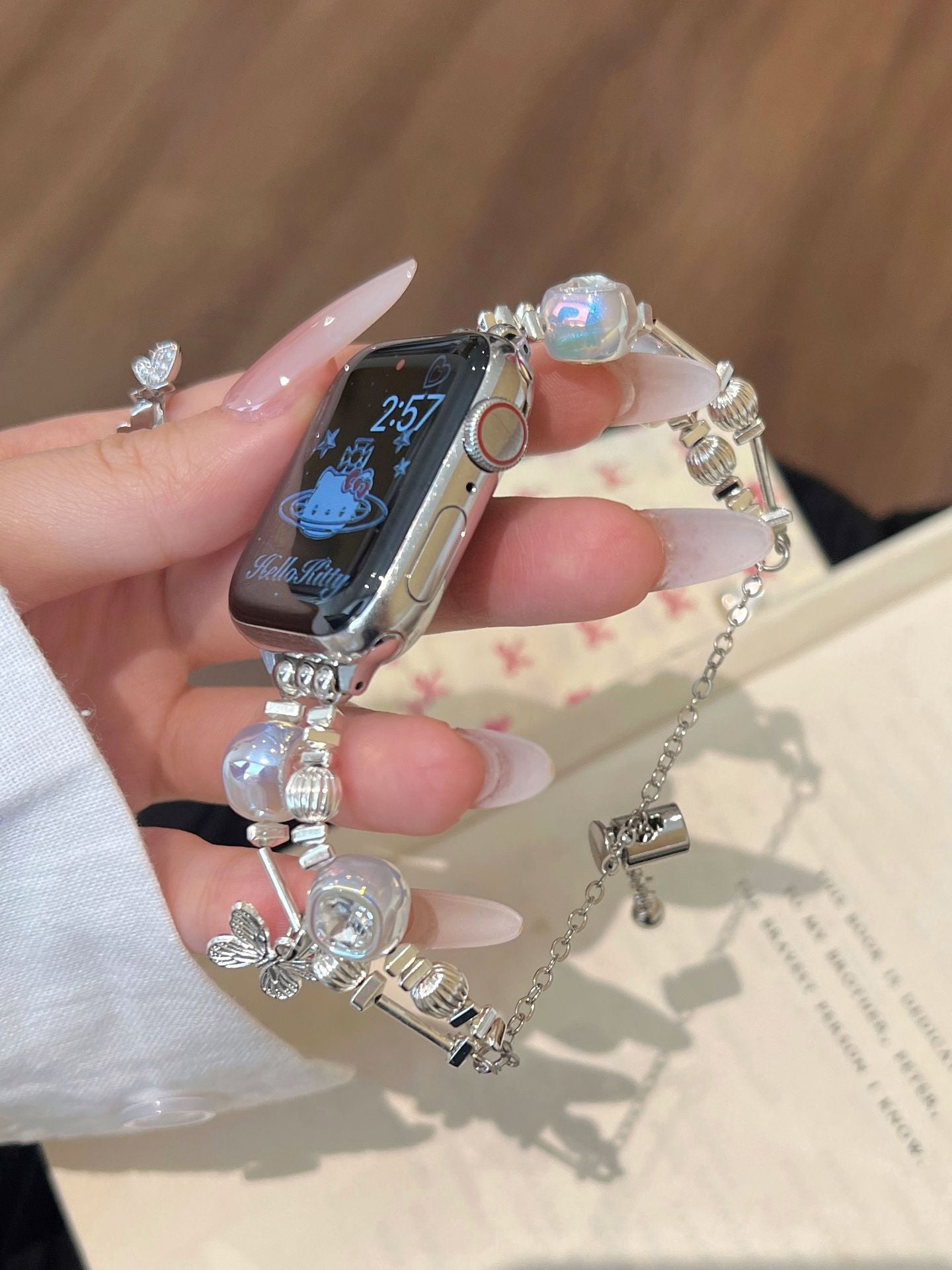 Heart Diamond Butterfly Metal Zipper Apple Watch Band