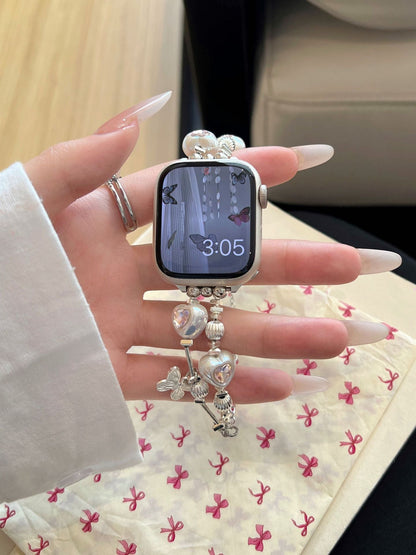 Heart Diamond Butterfly Metal Zipper Apple Watch Band