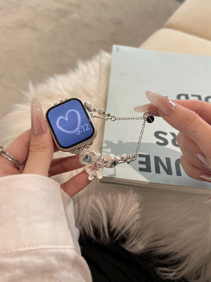 Heart Diamond Butterfly Metal Zipper Apple Watch Band